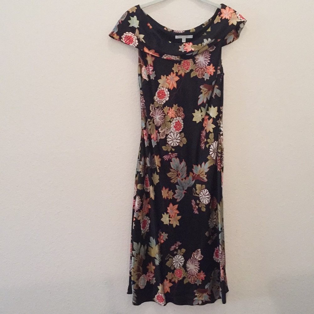 Floral silk cocktail dress